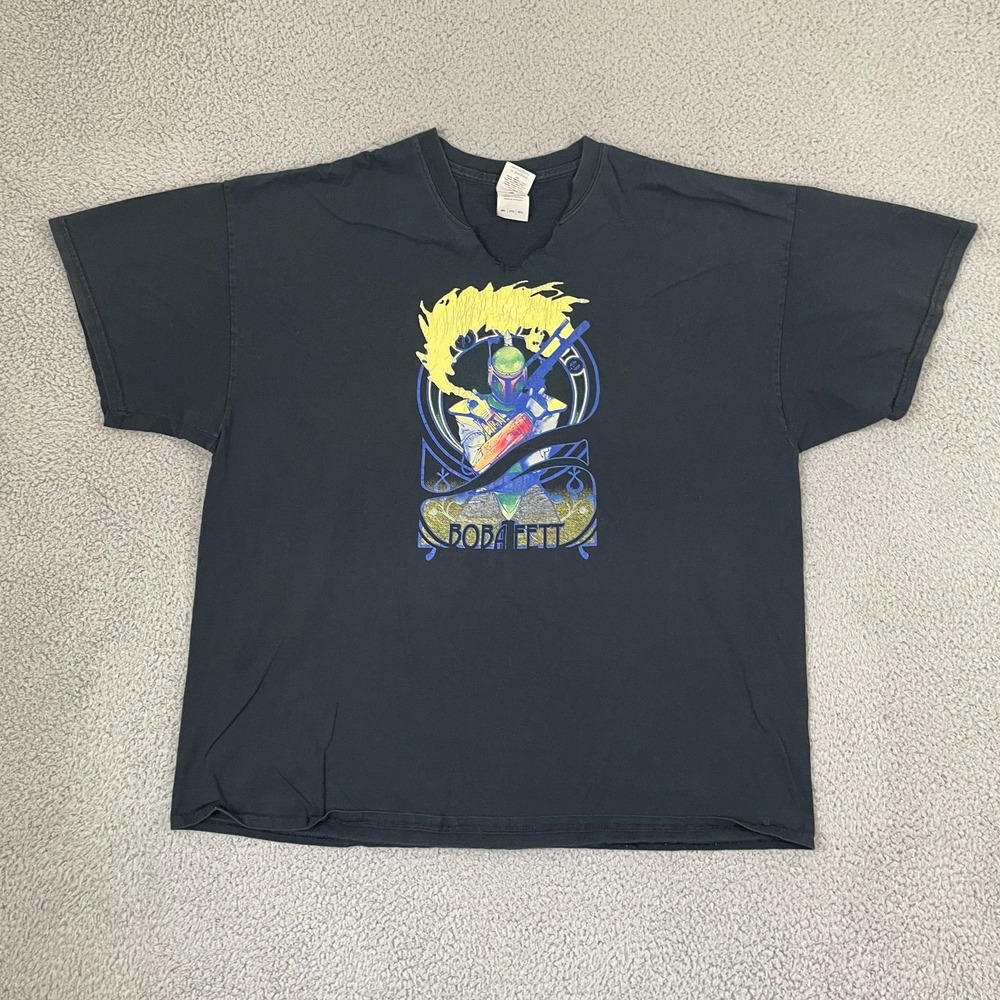 Star Wars Boba Fett T-Shirt 2XL Black Movie Sci-Fi Mandalorian Short Sleeve